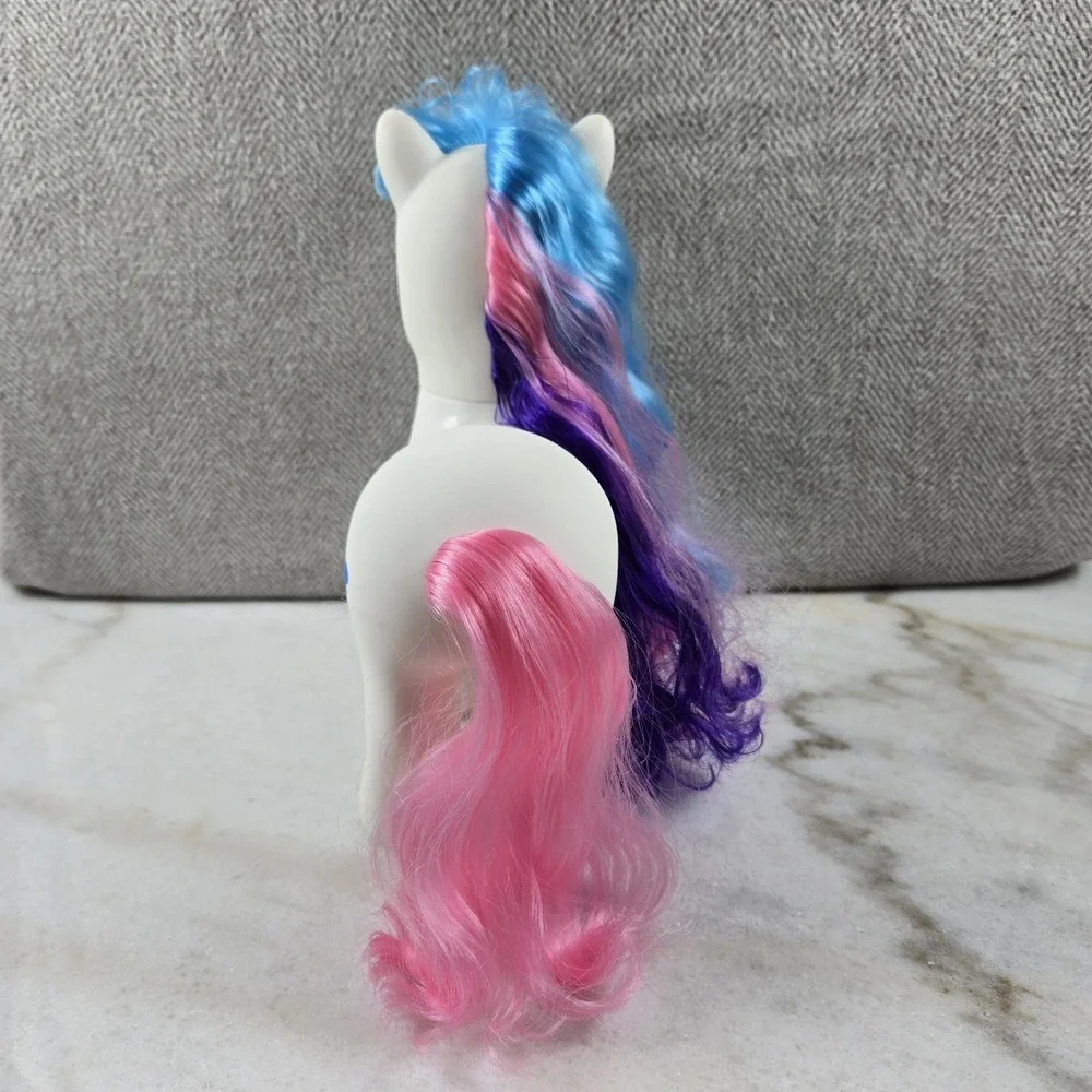 Vintage Gi-Go‎ Jumbo White Unicorn Pony Toy Blue Horn Moon & Cloud MLP 'Fakie'